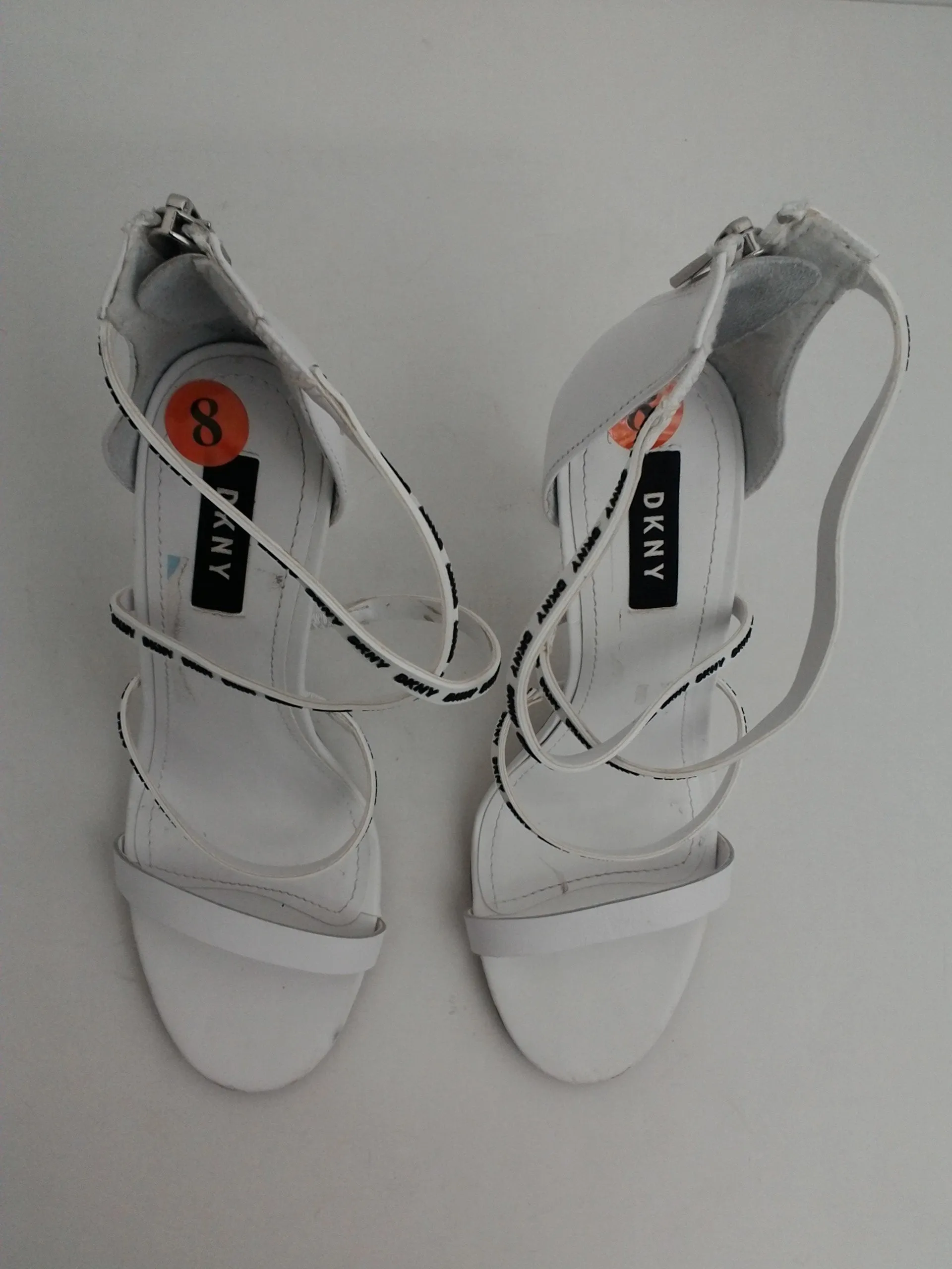 DKNY Women's High Heel White Sandals Size 8 M