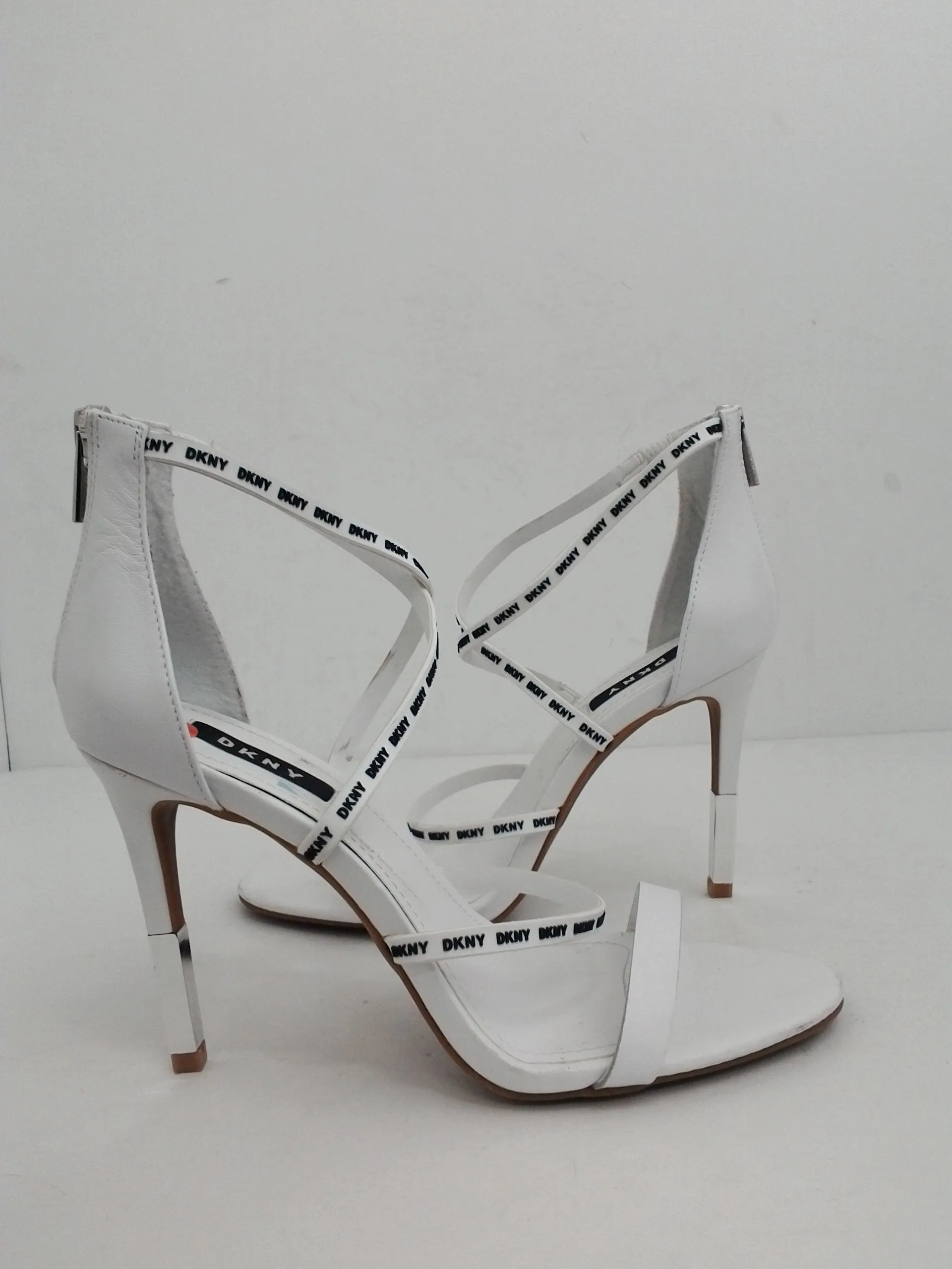 DKNY Women's High Heel White Sandals Size 8 M