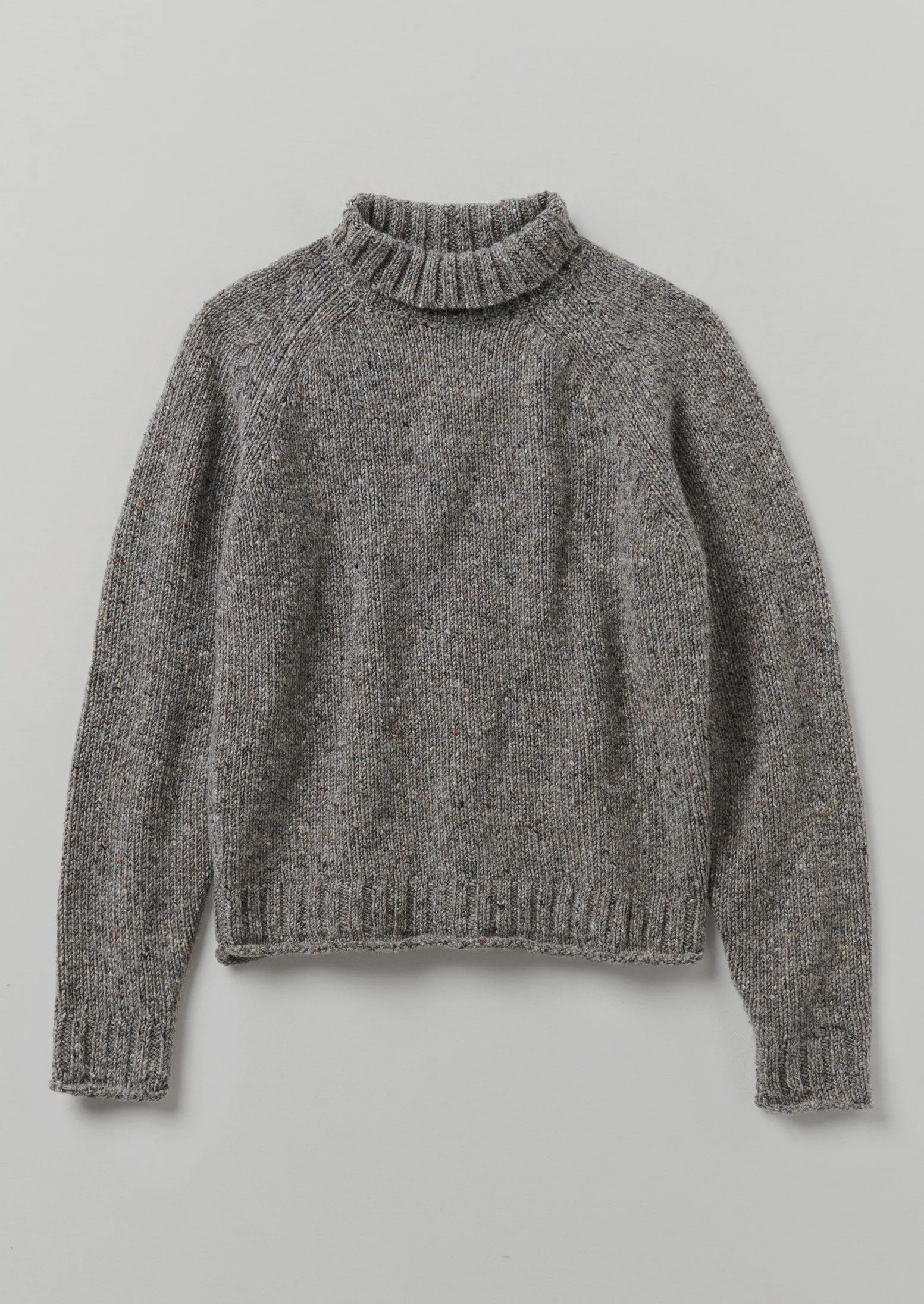 Donegal Roll Neck Sweater | Smoke