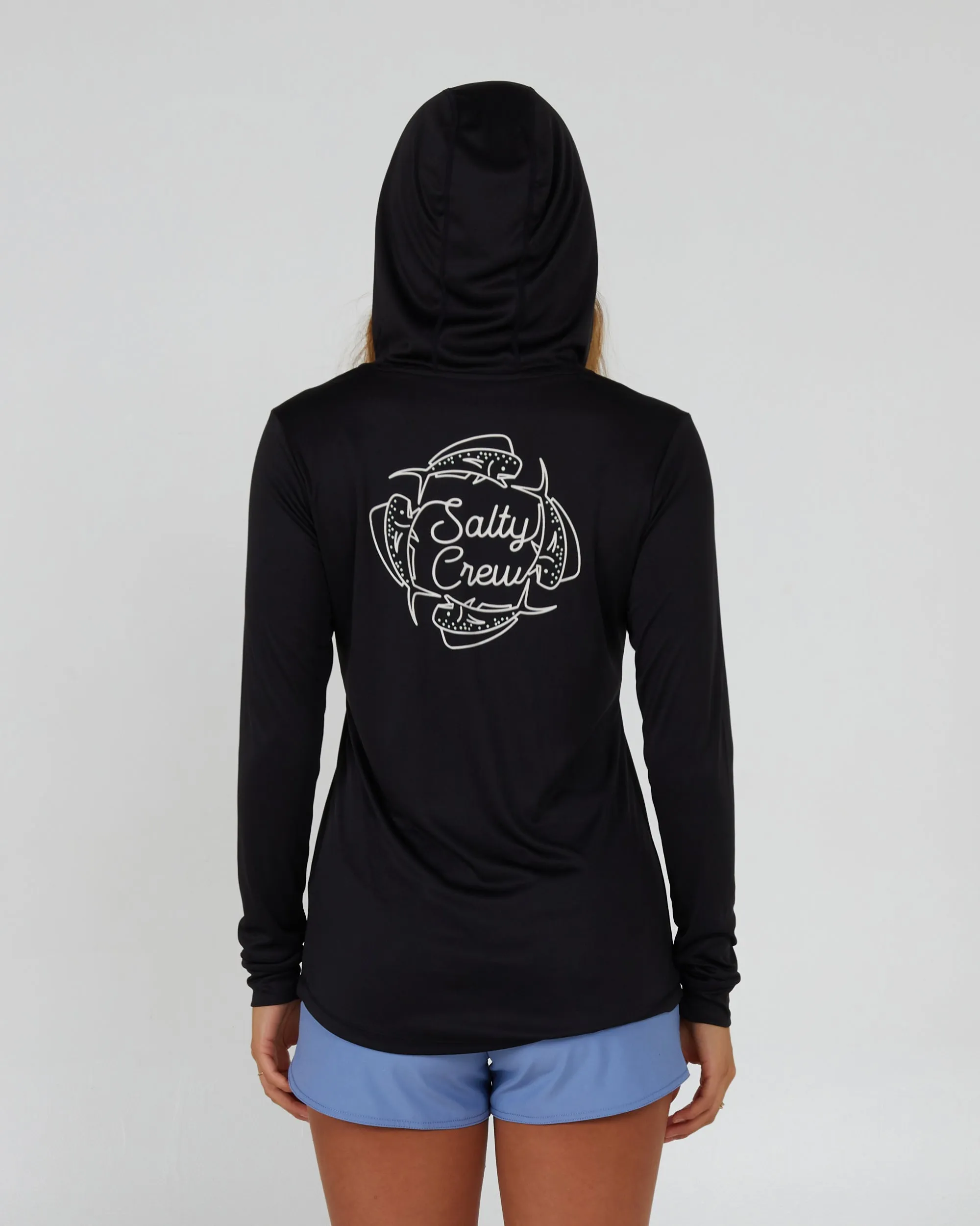 Drawn In Circles Black Hooded Sunshirt