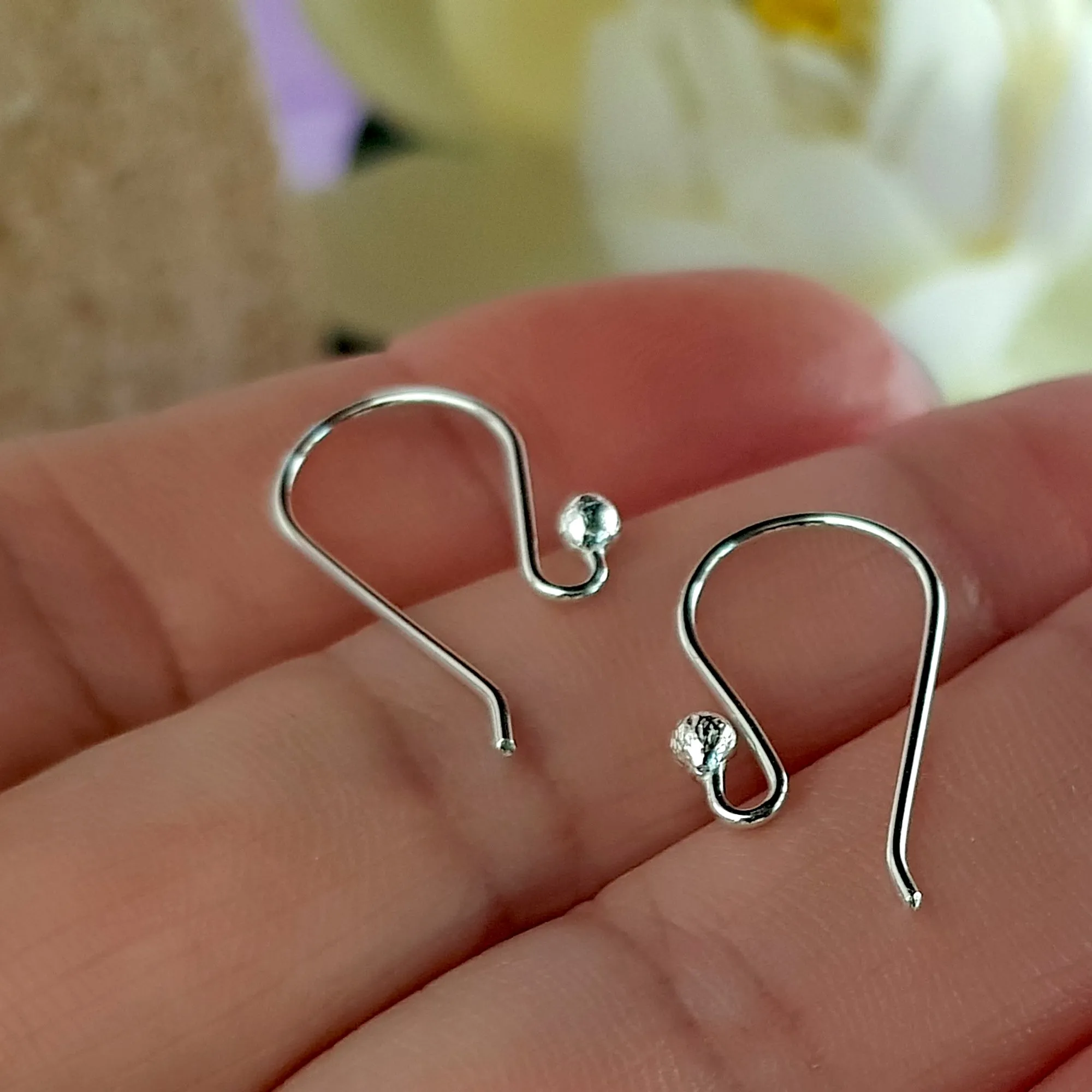 Earring Hooks - Sterling Silver Ear Hooks 10 Pair Pack  Handmade Quality Silver 925 | SS-011EH-10 | Earring Findings