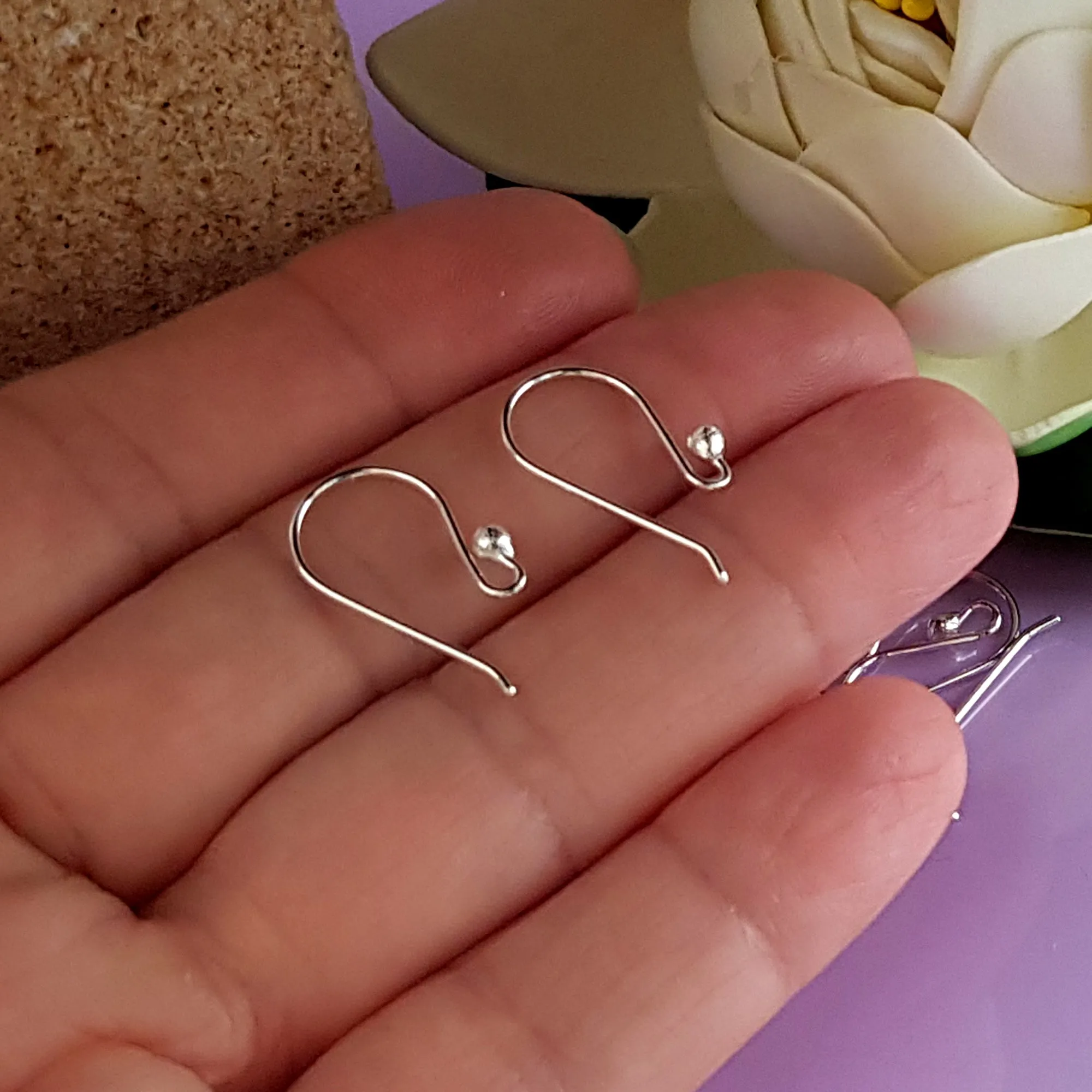 Earring Hooks - Sterling Silver Ear Hooks 10 Pair Pack  Handmade Quality Silver 925 | SS-011EH-10 | Earring Findings