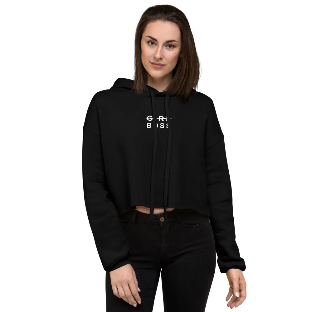 EVERYDAY FLEECE, COZY CHIC CROPPED HOODIE - GIRL BOSS