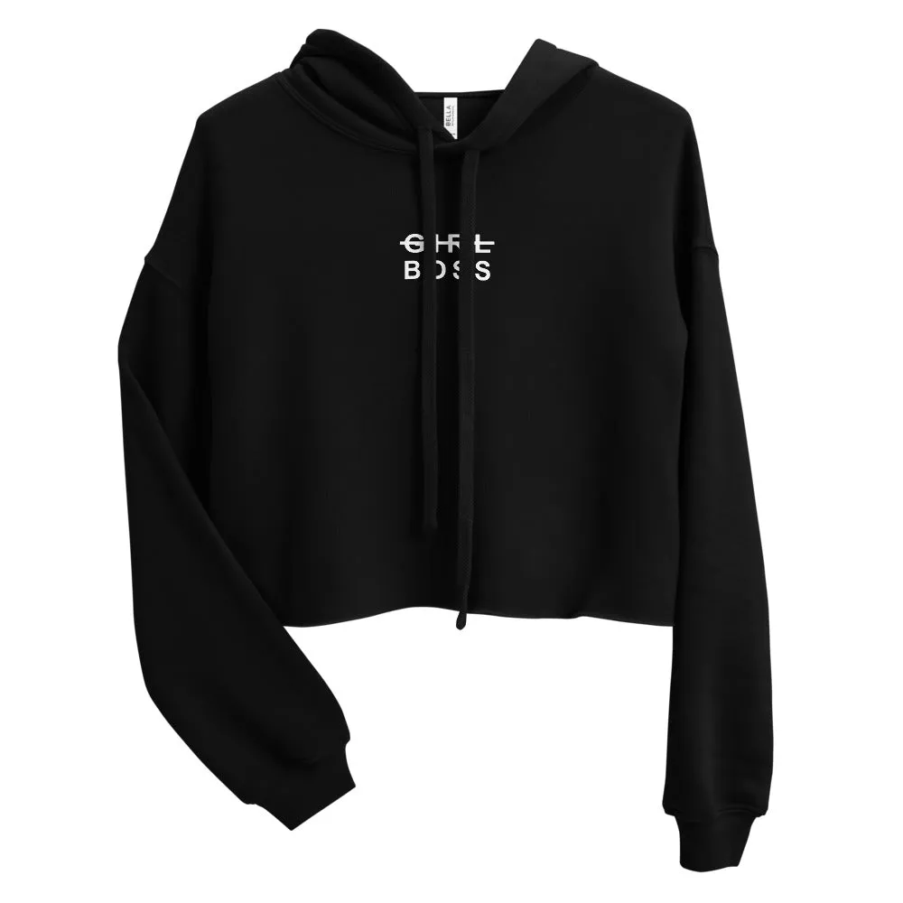 EVERYDAY FLEECE, COZY CHIC CROPPED HOODIE - GIRL BOSS