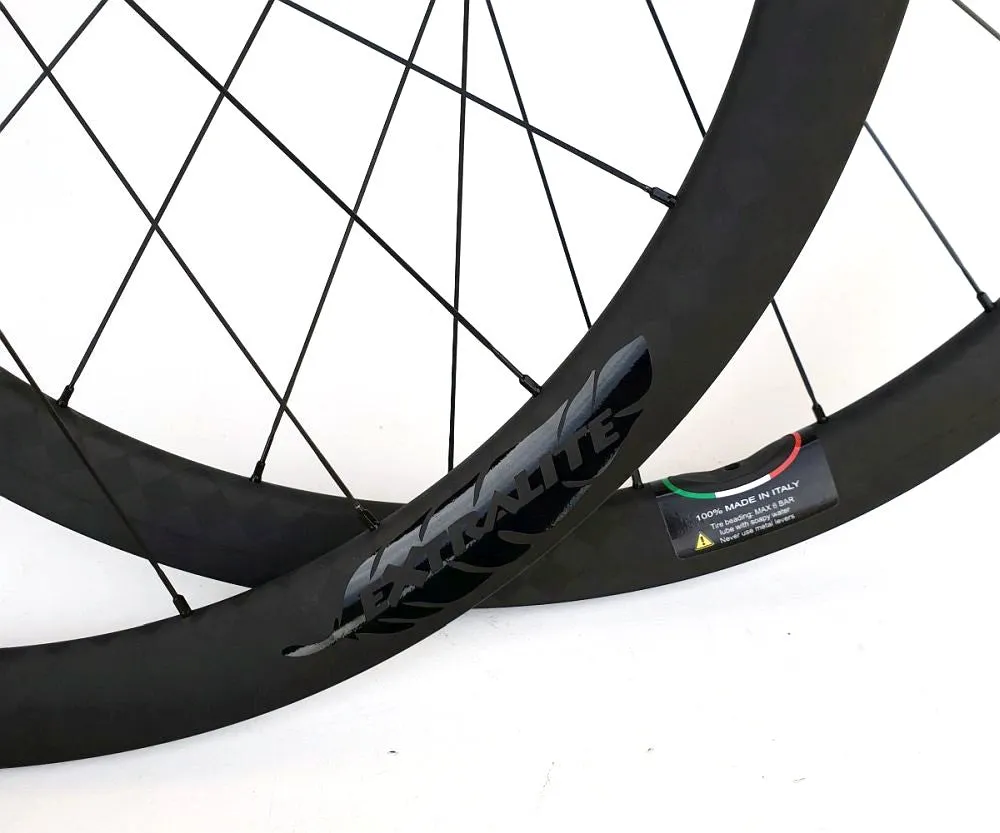 Extralite CyberDisc 38C 700c Carbon wheelset with Stainless Enduro Bearings