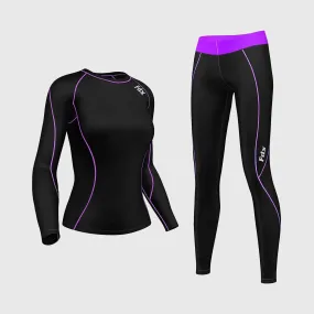 Fdx Women's & Girl's Set Monarch Purple Compression Top & Leggings