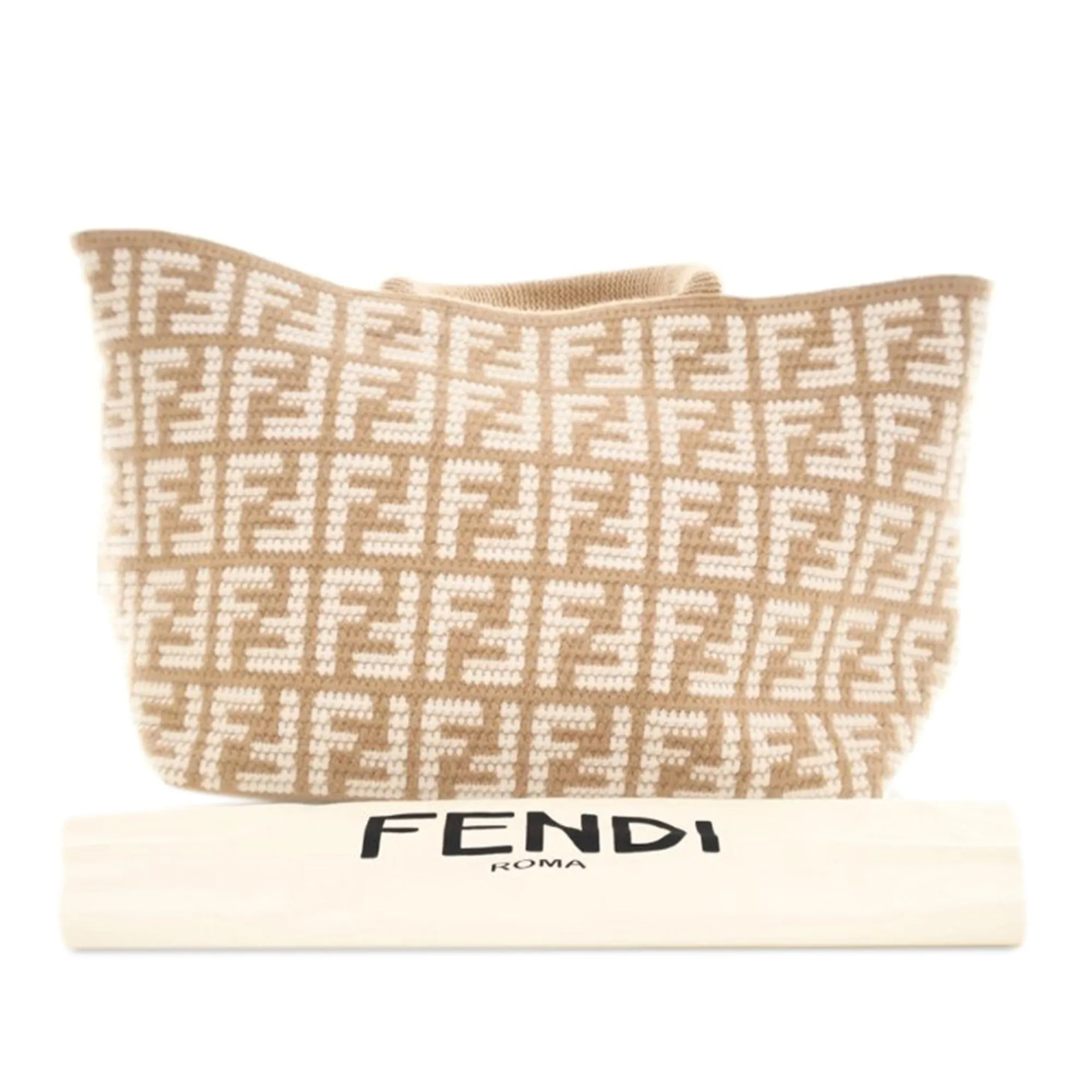 Fendi Shopper Tote Large Beige  Zucca Cashmere