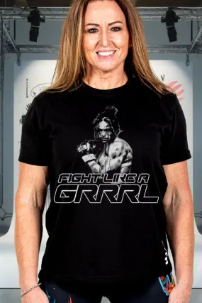 Fight Like A GRRRL Black Performance Tee