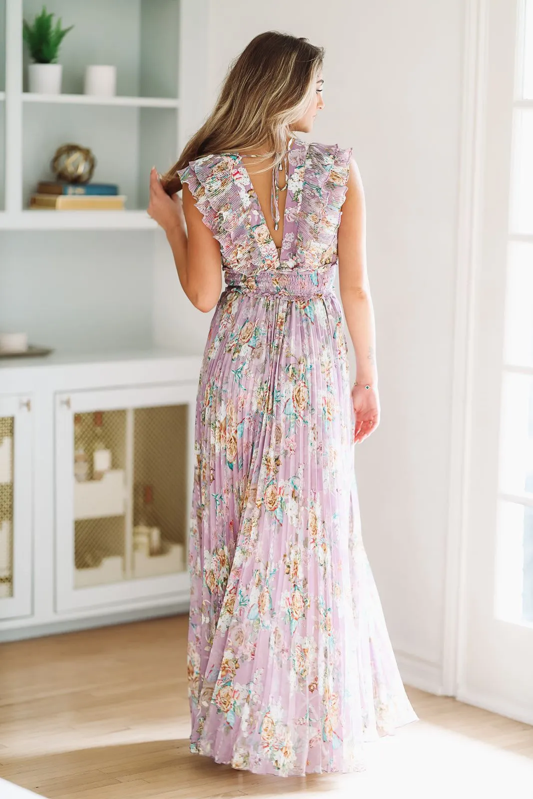 Floral For Keeps Maxi Gown - Purple