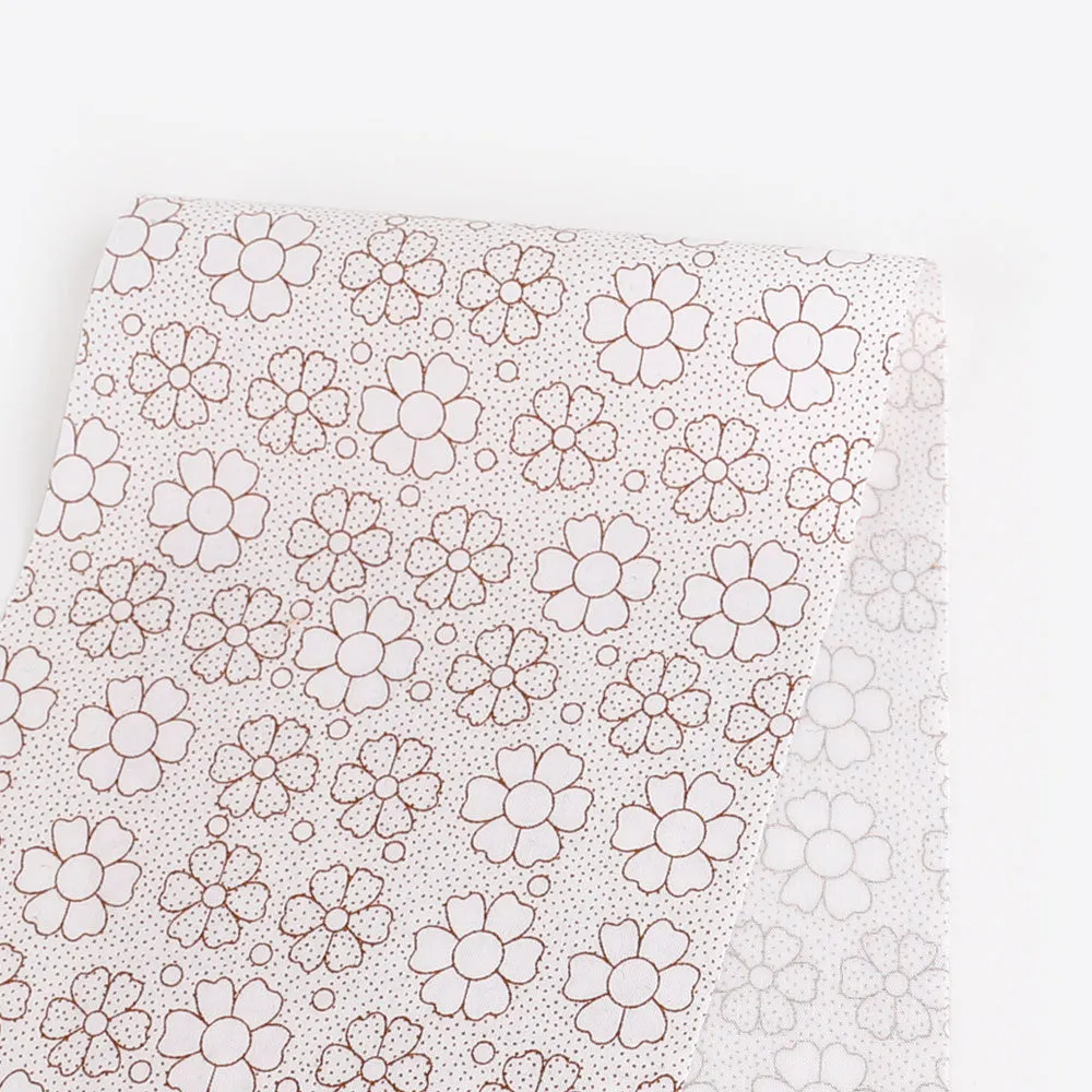 Freckled Flower Cotton - Brown / White