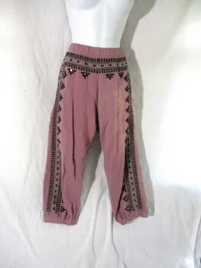 FREE PEOPLE ONE THREE WISHES EMBROIDERED Balloon SweatPant PURPLE L