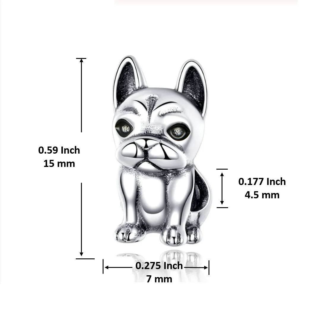 French Bulldog Charm 925 Sterling Silver