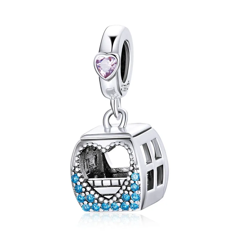 Funicular Cable Car Charm 925 Sterling Silver