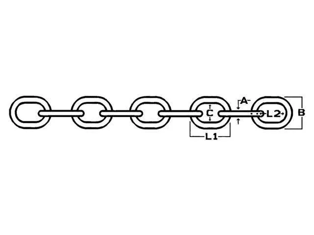 Galvanised Calibrated Chain (price per meter)