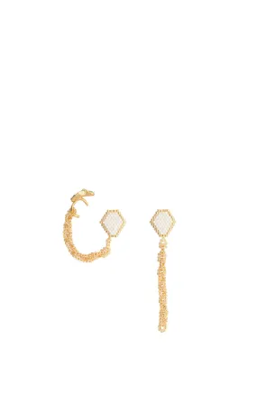 Gold Glass Beaded Ear Cuff