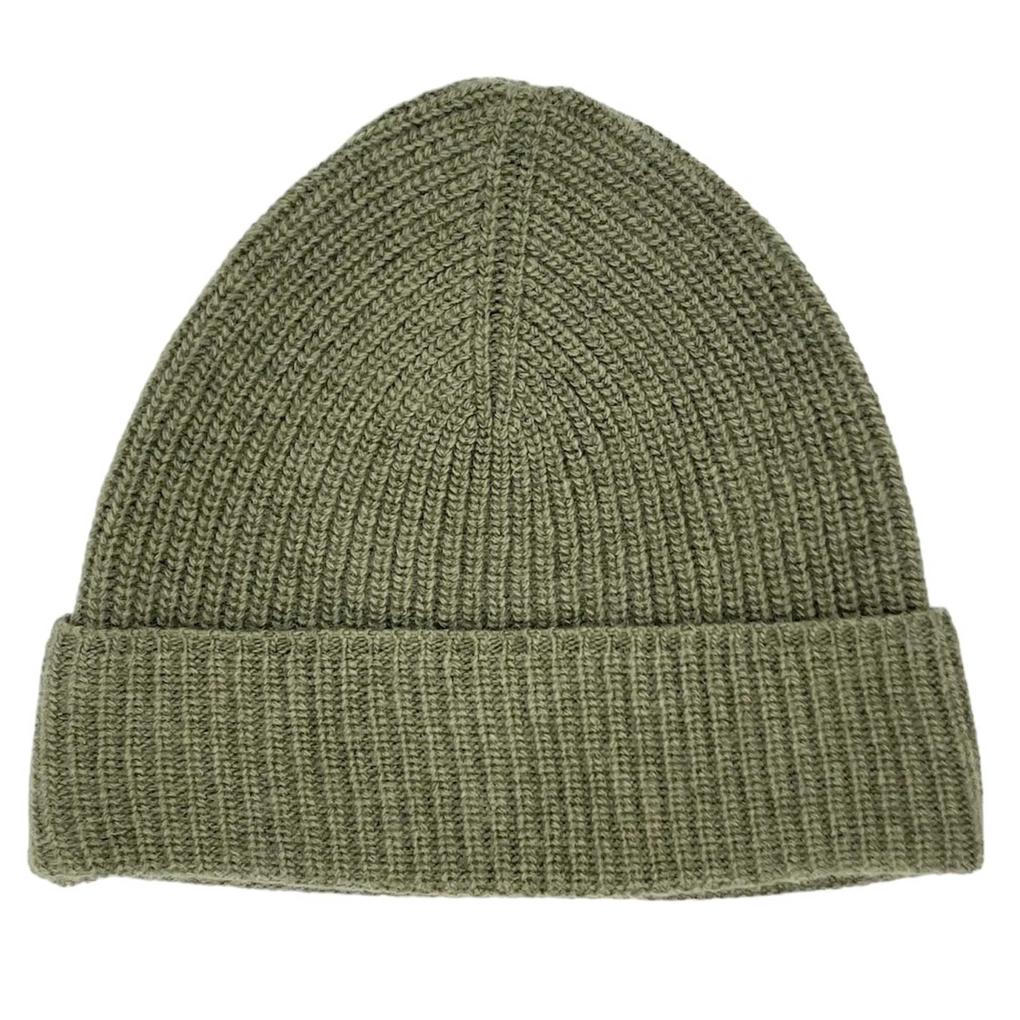 Green Cashmere Blend Beanie - Small Fit