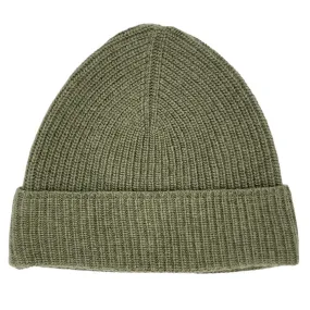 Green Cashmere Blend Beanie - Small Fit