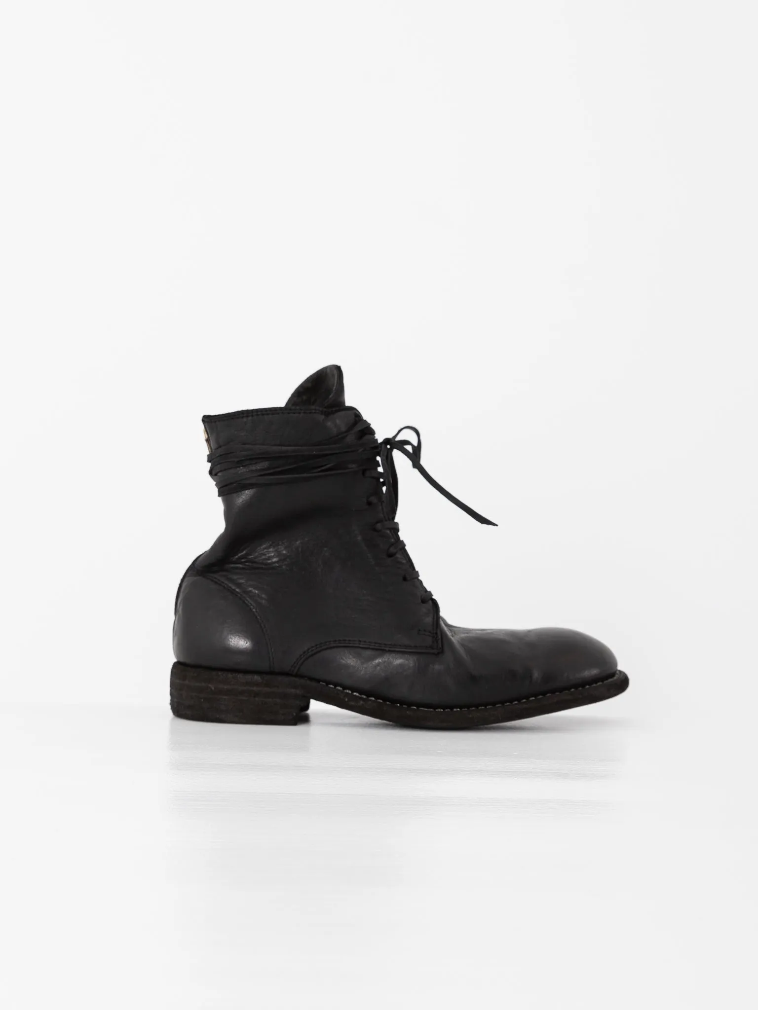 Guidi Front Tie/Back Zip Boot 995BZ, Black