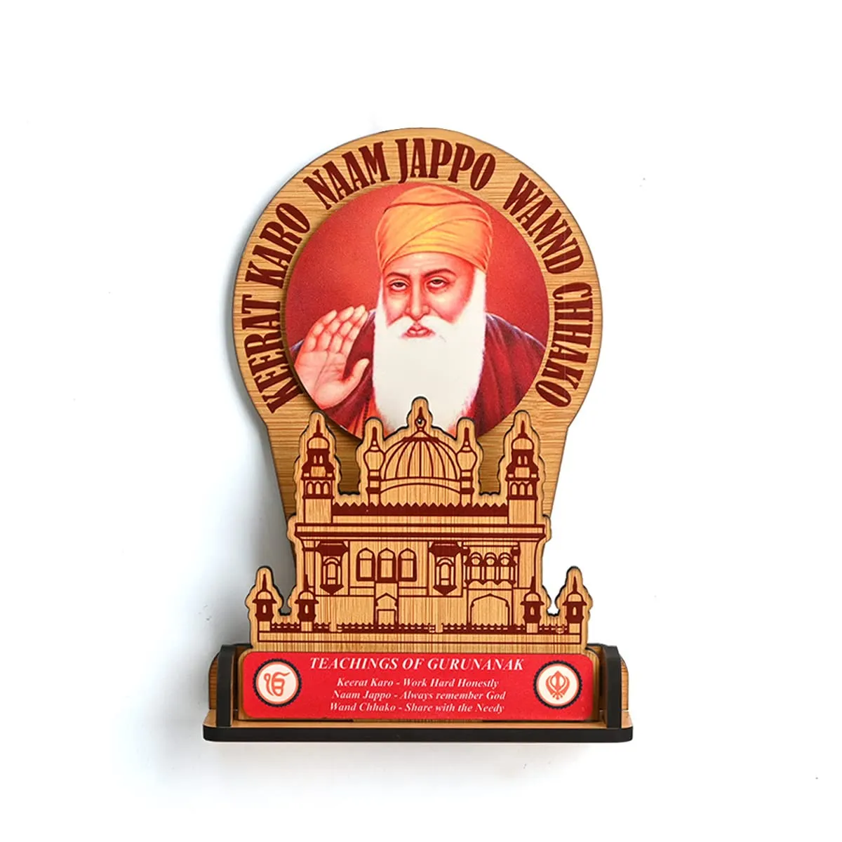 Guru Nanak Dev Ji & Guru Gobind Singh Ji Photo Frame Stand | Desk & Wall Decor | Sikh Guru's