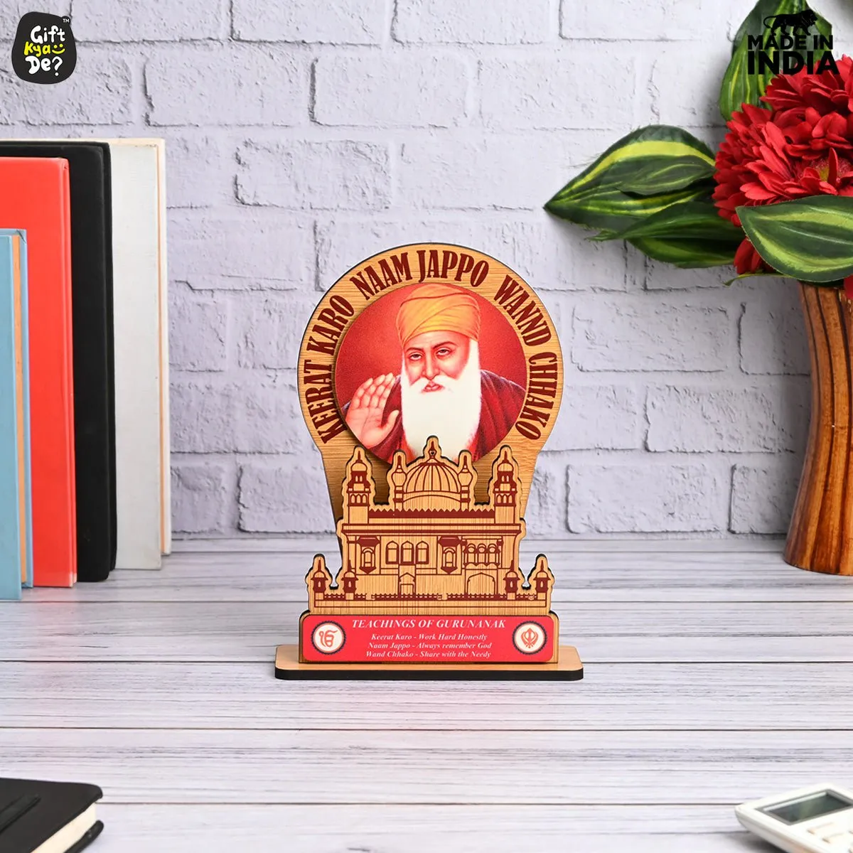 Guru Nanak Dev Ji & Guru Gobind Singh Ji Photo Frame Stand | Desk & Wall Decor | Sikh Guru's