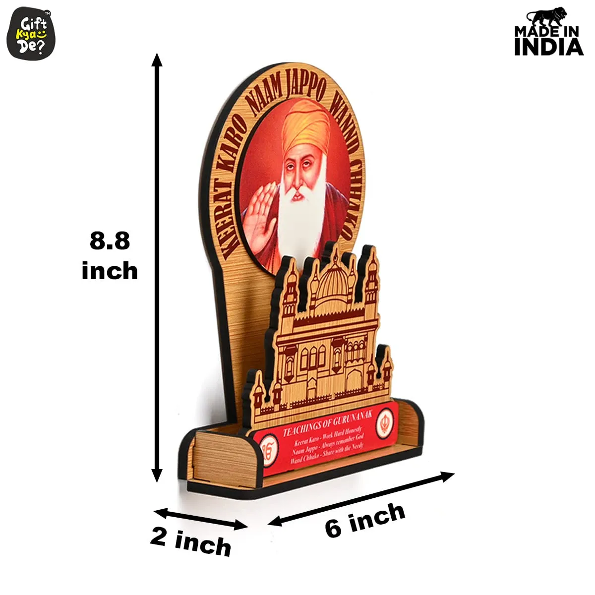 Guru Nanak Dev Ji & Guru Gobind Singh Ji Photo Frame Stand | Desk & Wall Decor | Sikh Guru's