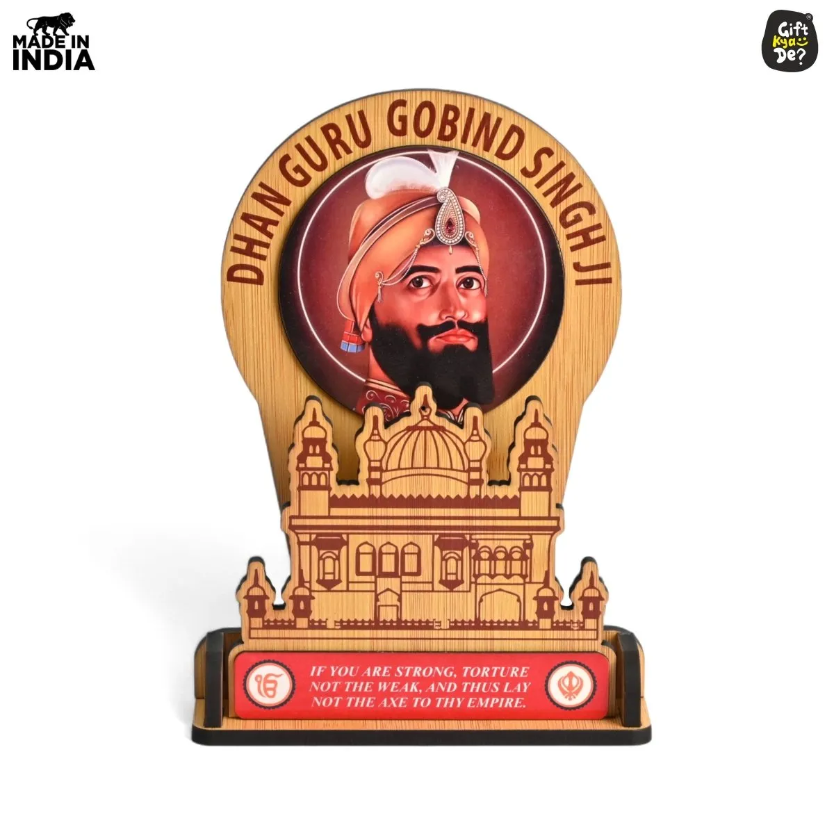 Guru Nanak Dev Ji & Guru Gobind Singh Ji Photo Frame Stand | Desk & Wall Decor | Sikh Guru's