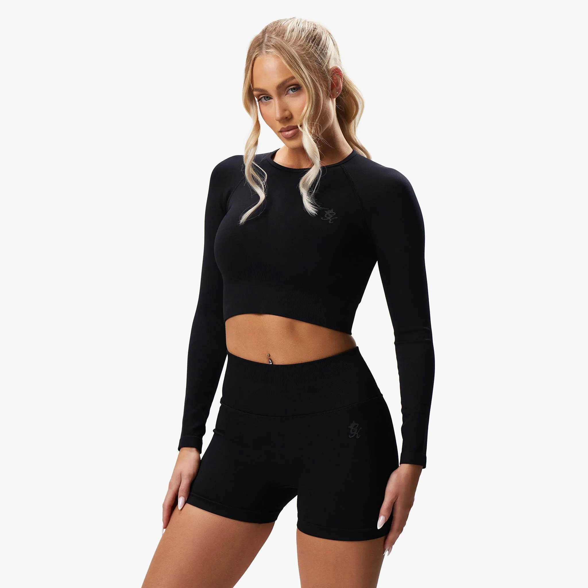 Gym King Sculpt Seamless LS Top - Black