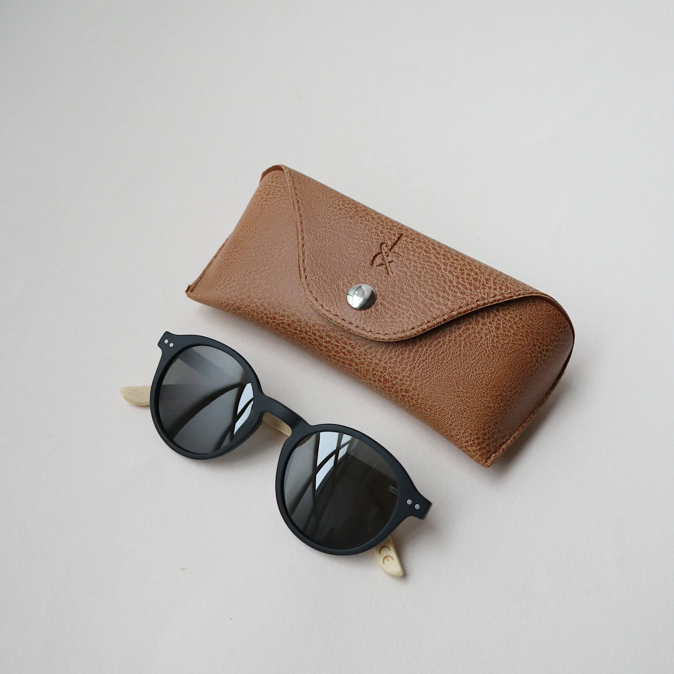 'Harriet' Black Bamboo Sunglasses