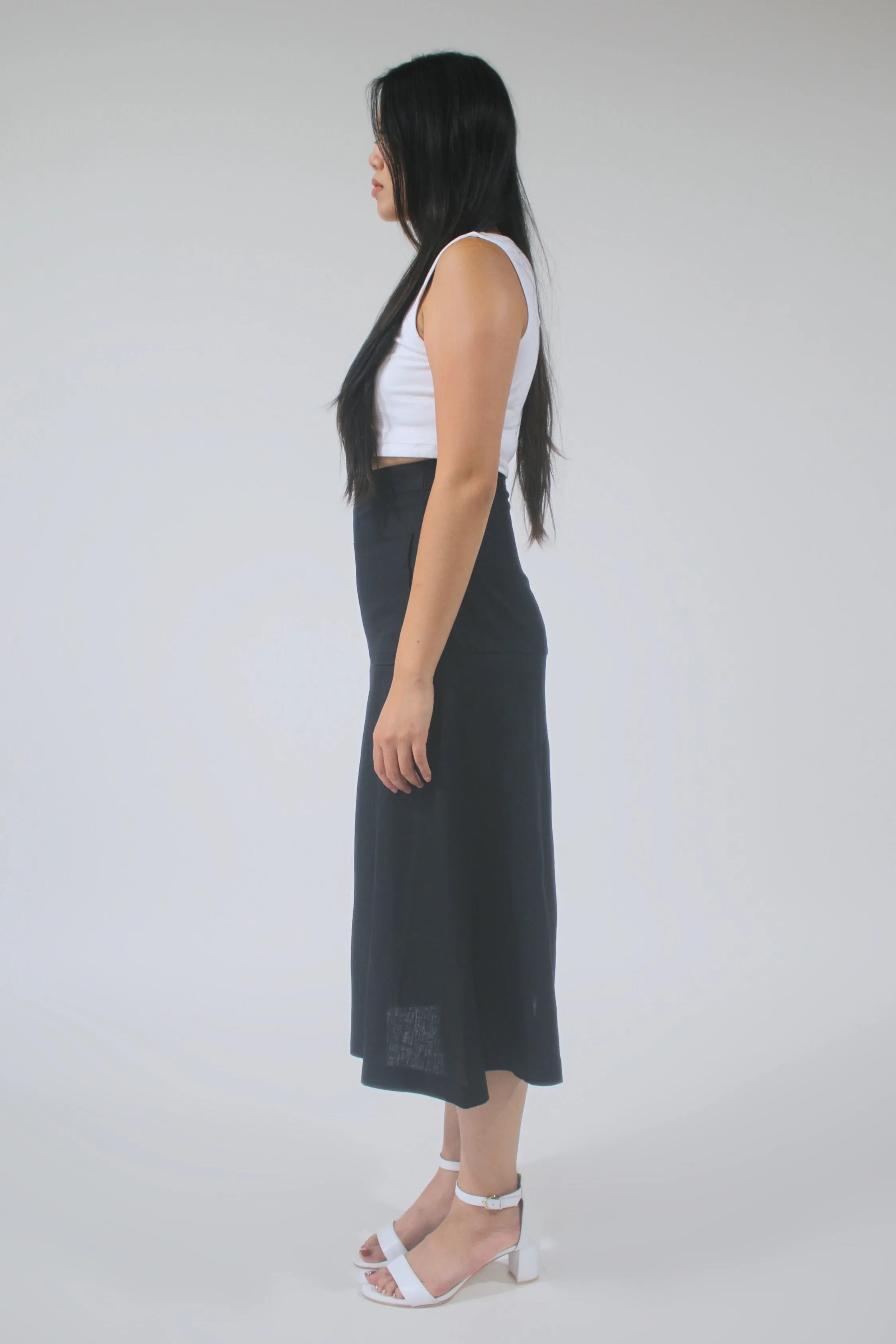 Helen 100% Linen Midi Skirt