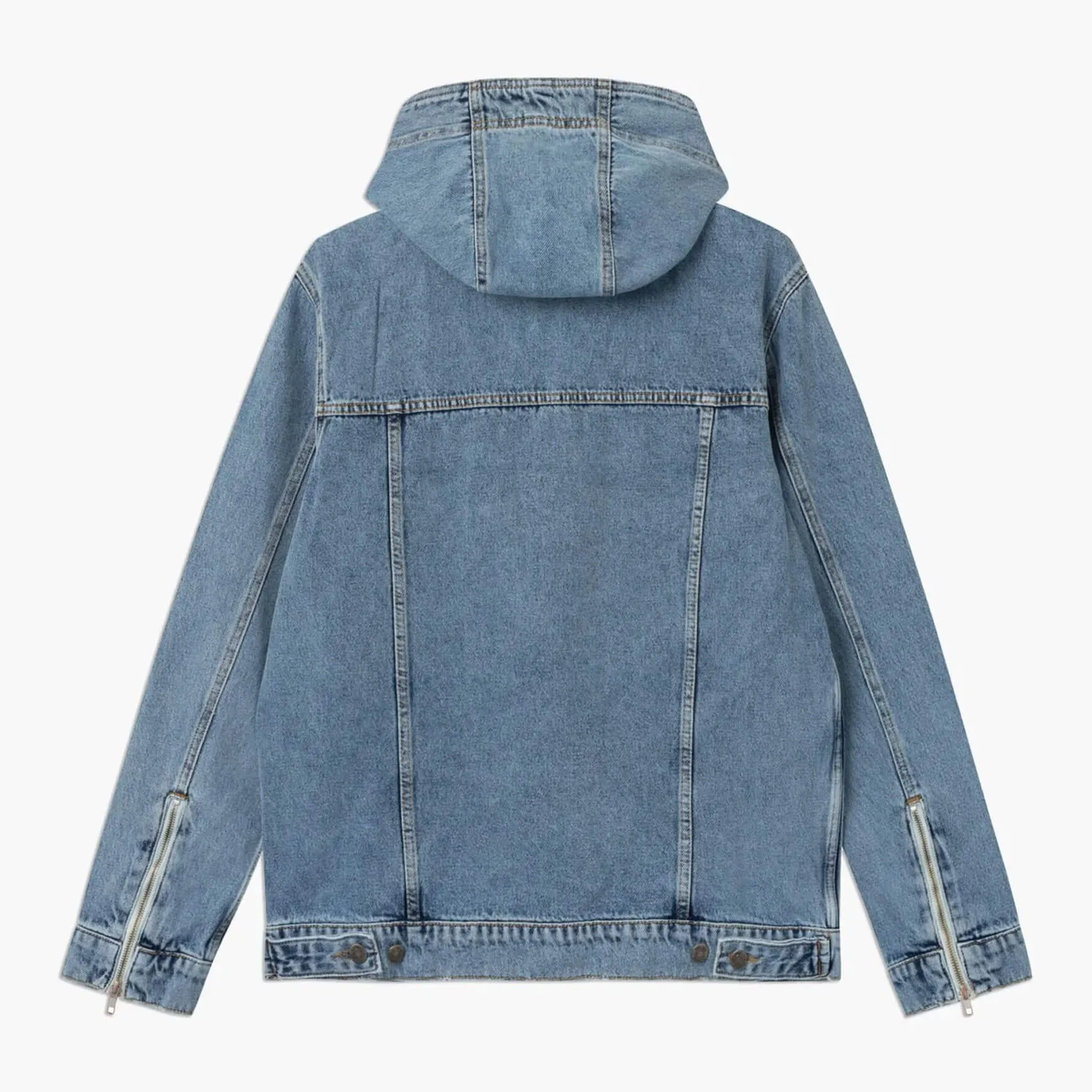 Hooded Denim Jacket Dark Blue