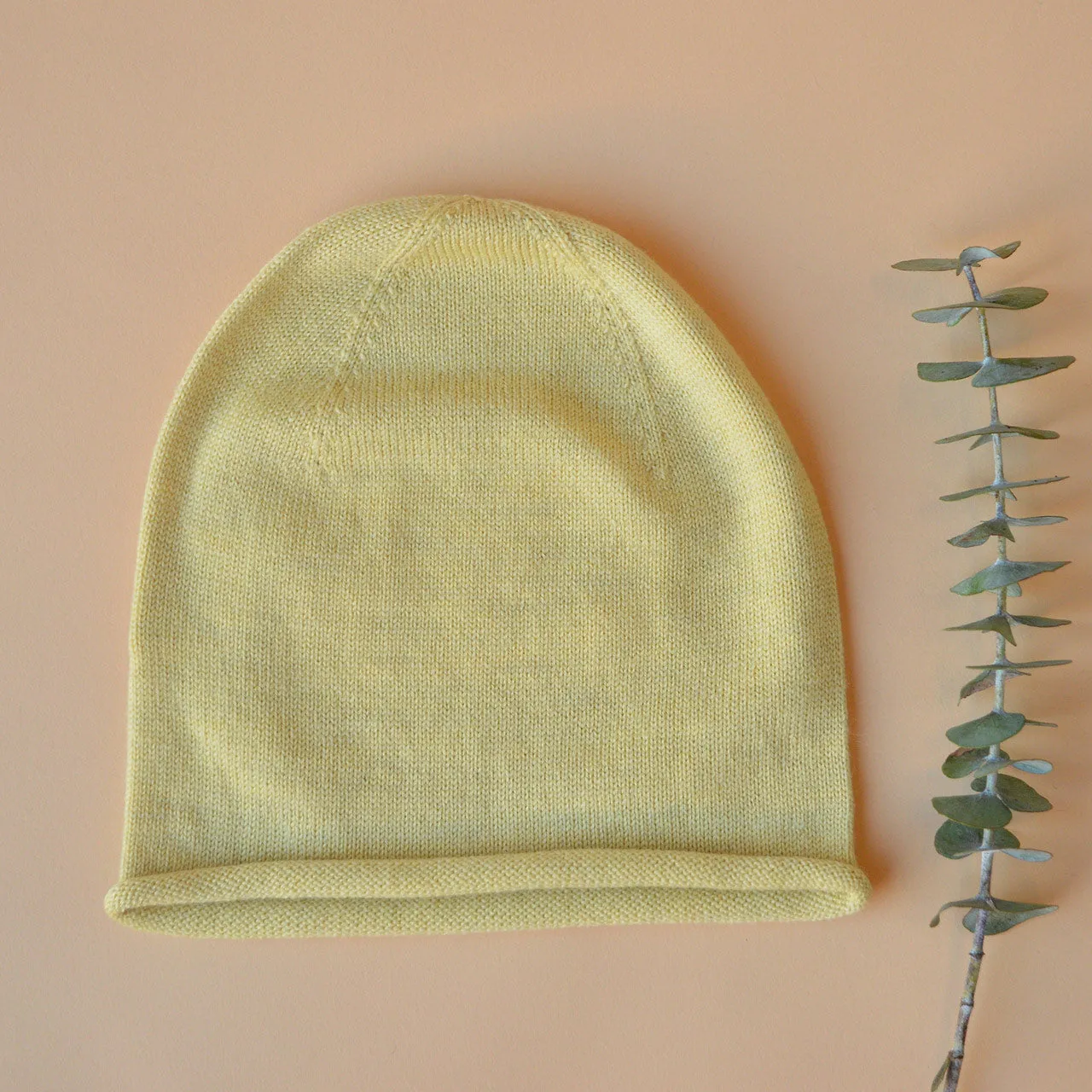 Hvid Jersey Beanie - 100% Merino Wool (2-6y)