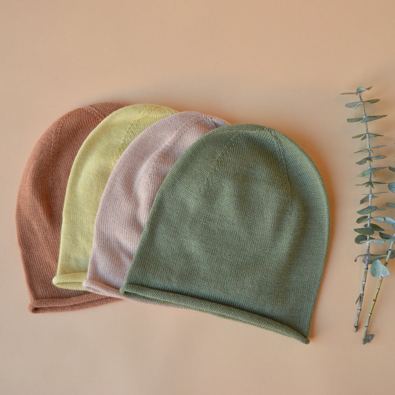 Hvid Jersey Beanie - 100% Merino Wool (2-6y)