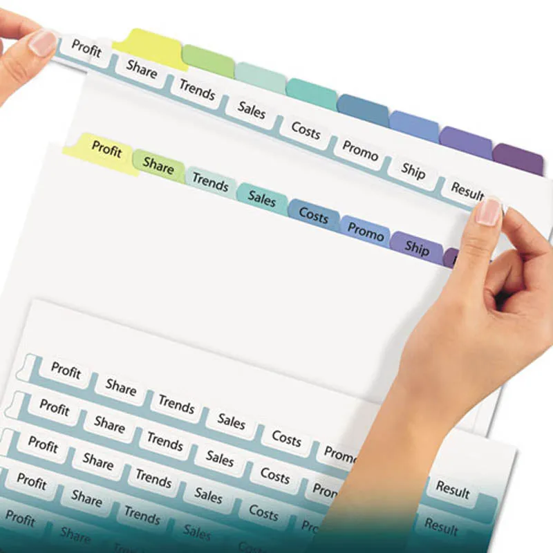 Index Maker Clear Label Punched Dividers w/ Contemporary Color Tabs, 8-Tab, Letter