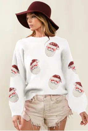 Jolly St Nick Santa Sequin Sweater