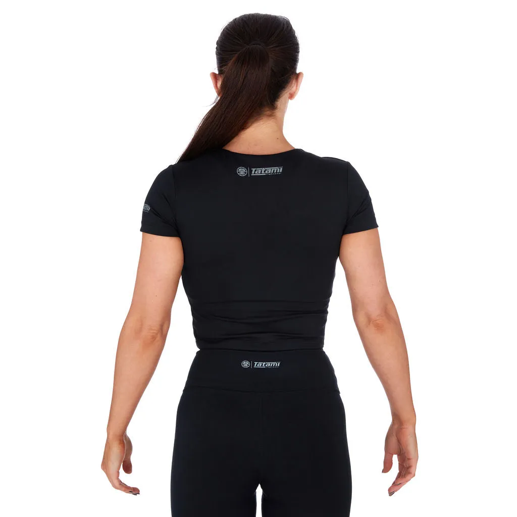 Ladies Fusion Cropped Training Top - Black