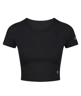 Ladies Fusion Cropped Training Top - Black