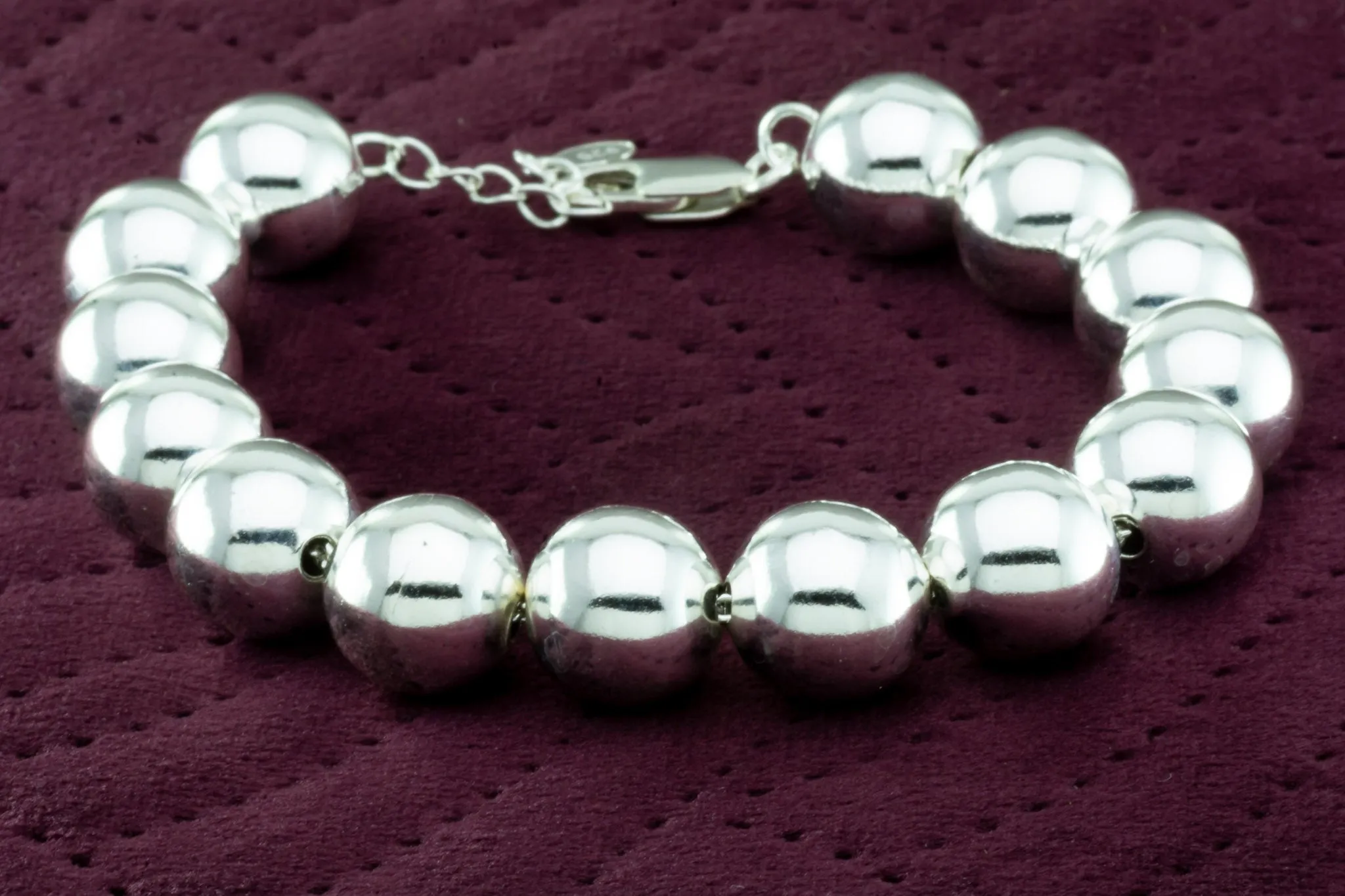 Large Ball Sterling Silver Bracelet