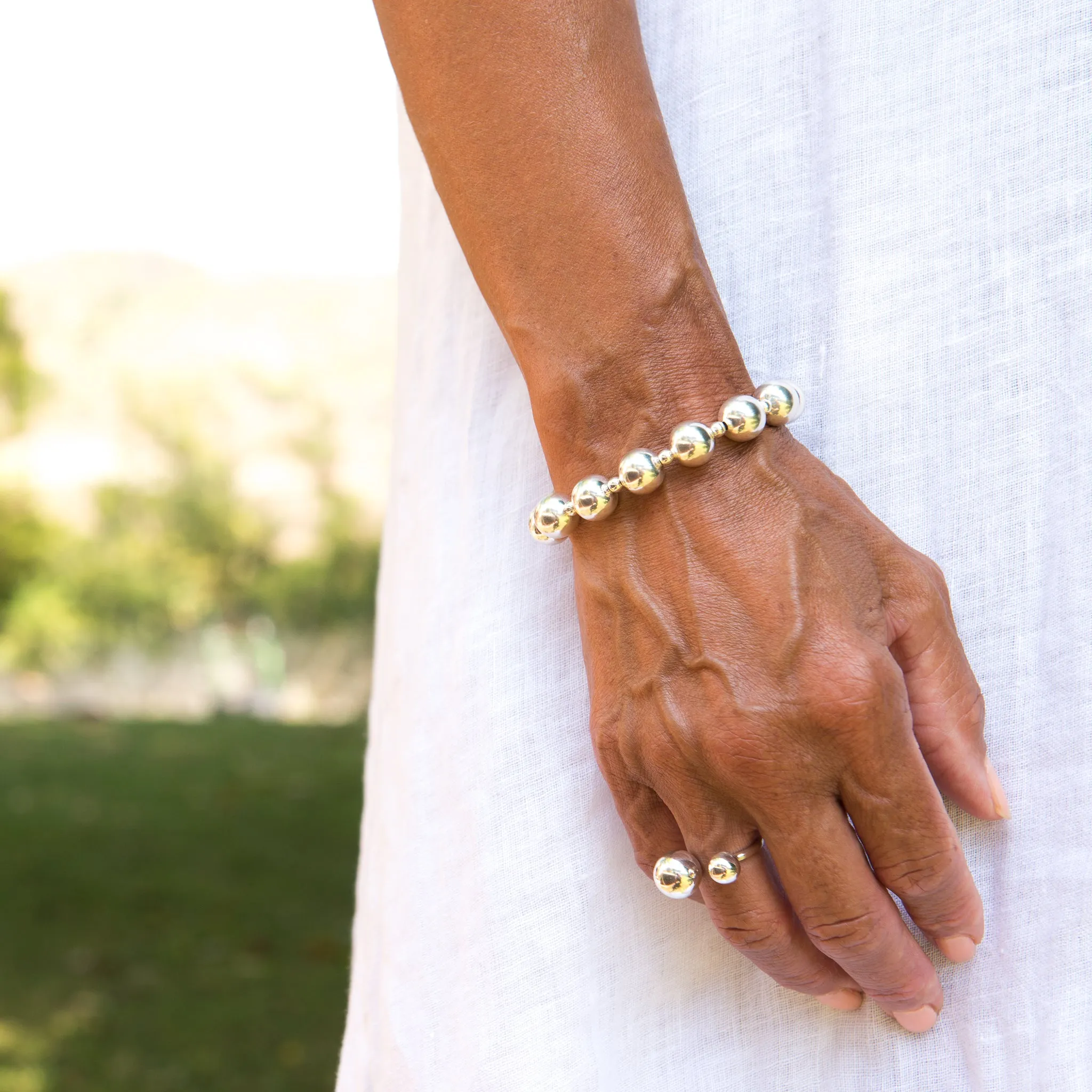 Large Ball Sterling Silver Bracelet