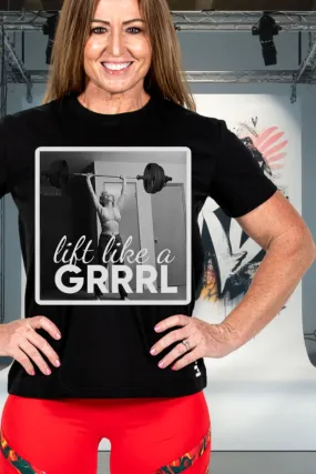 Lift Like A GRRRL Black Performance Tee