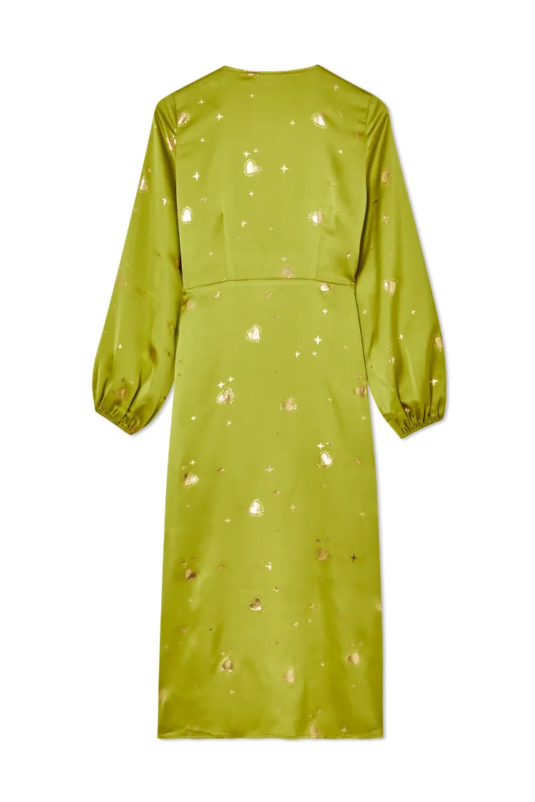 Lime Hearts Vienna Wrap Dress