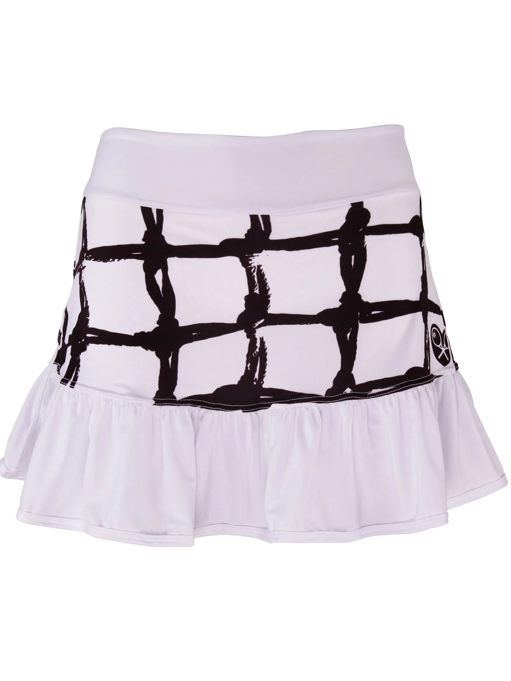 Limited Black Tennis Net on White Ruffle Skirt