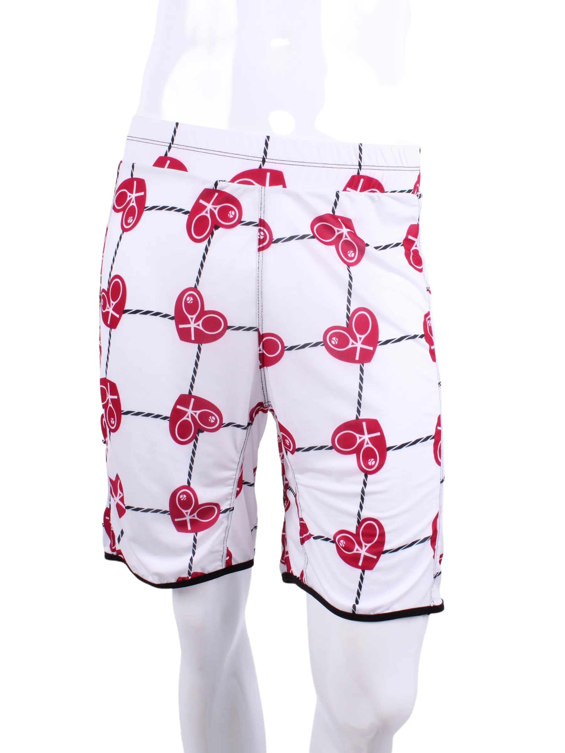 Limited Men’s Shorts Raspberry Red Hearts & Net