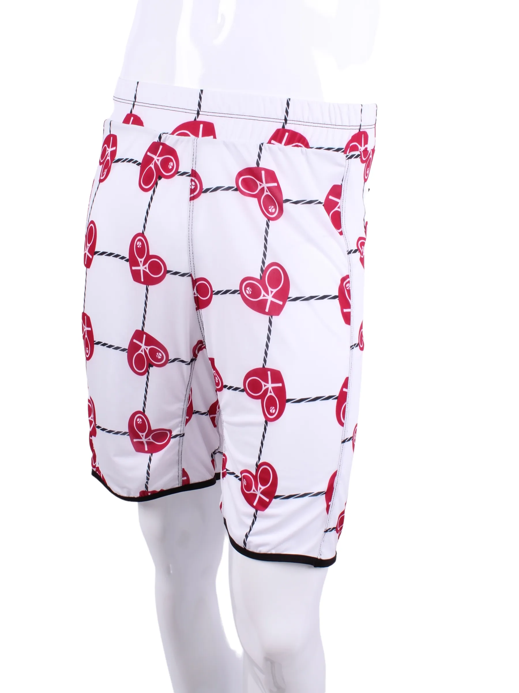 Limited Men’s Shorts Raspberry Red Hearts & Net