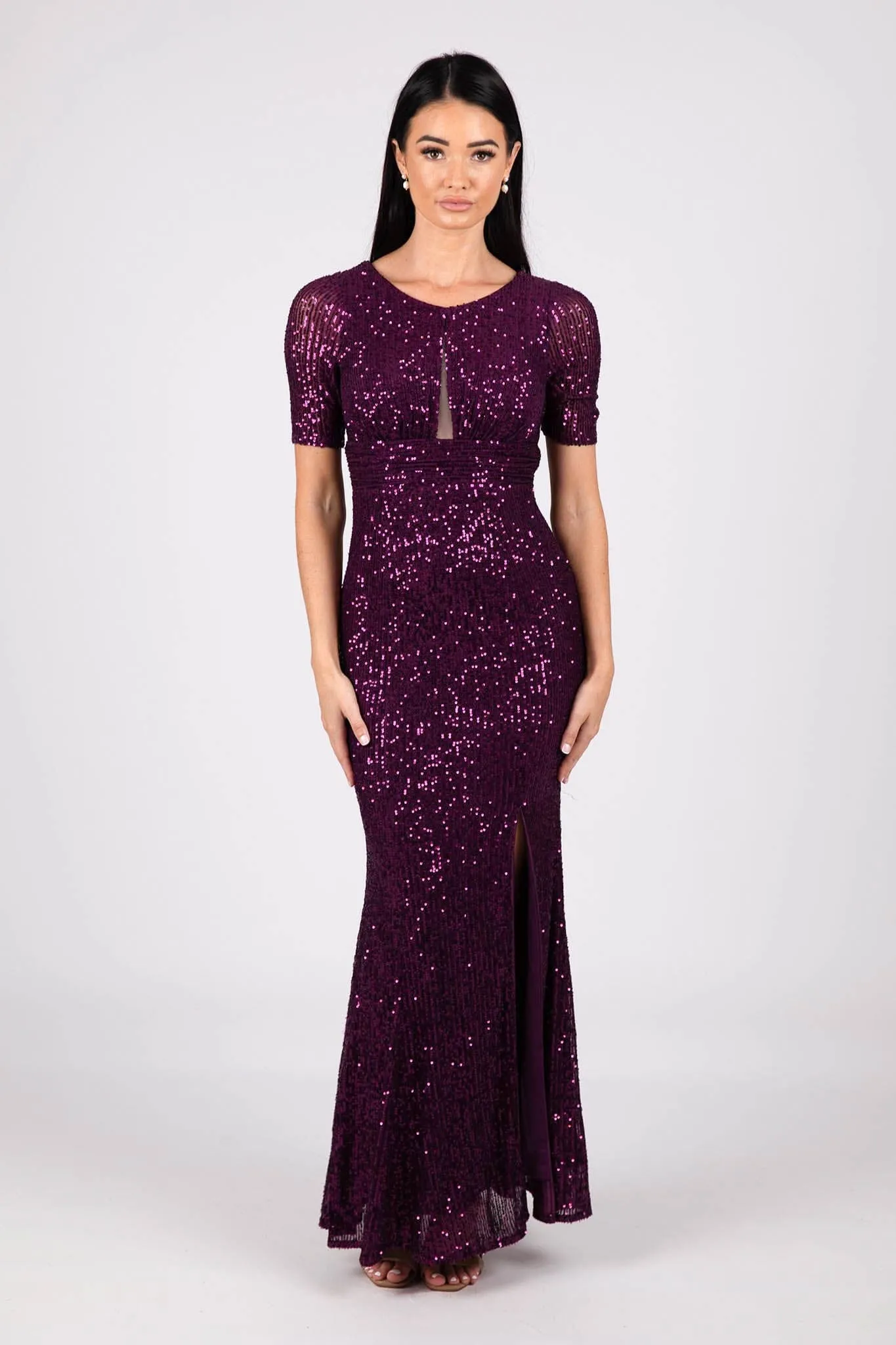 Linda Sequin Maxi Dress - Purple (S & L - Clearance Sale)