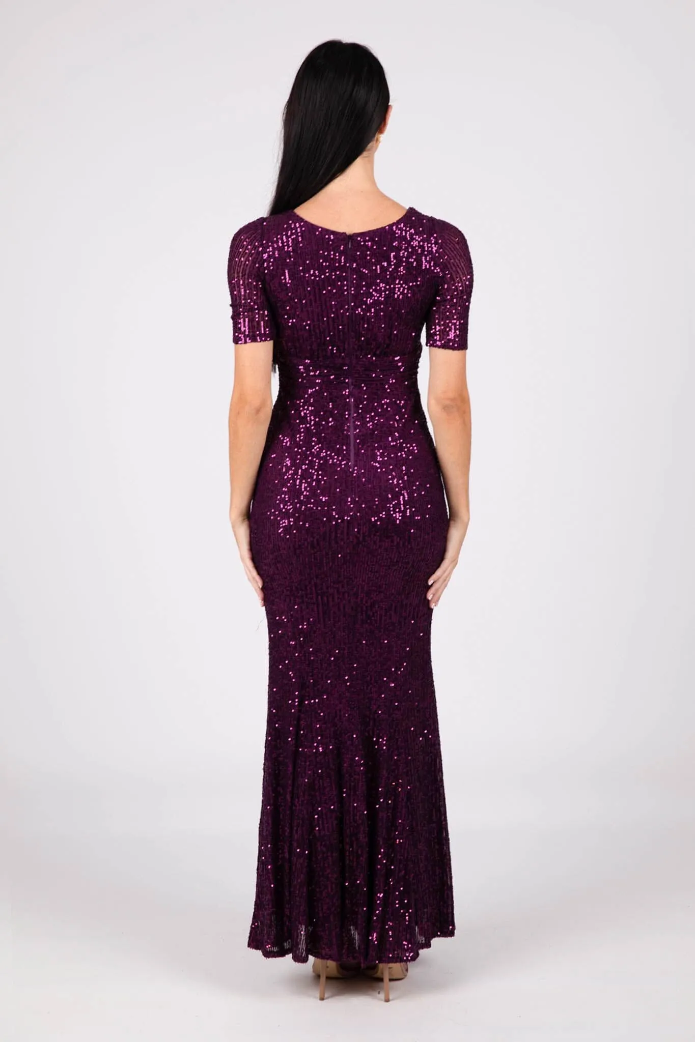 Linda Sequin Maxi Dress - Purple (S & L - Clearance Sale)