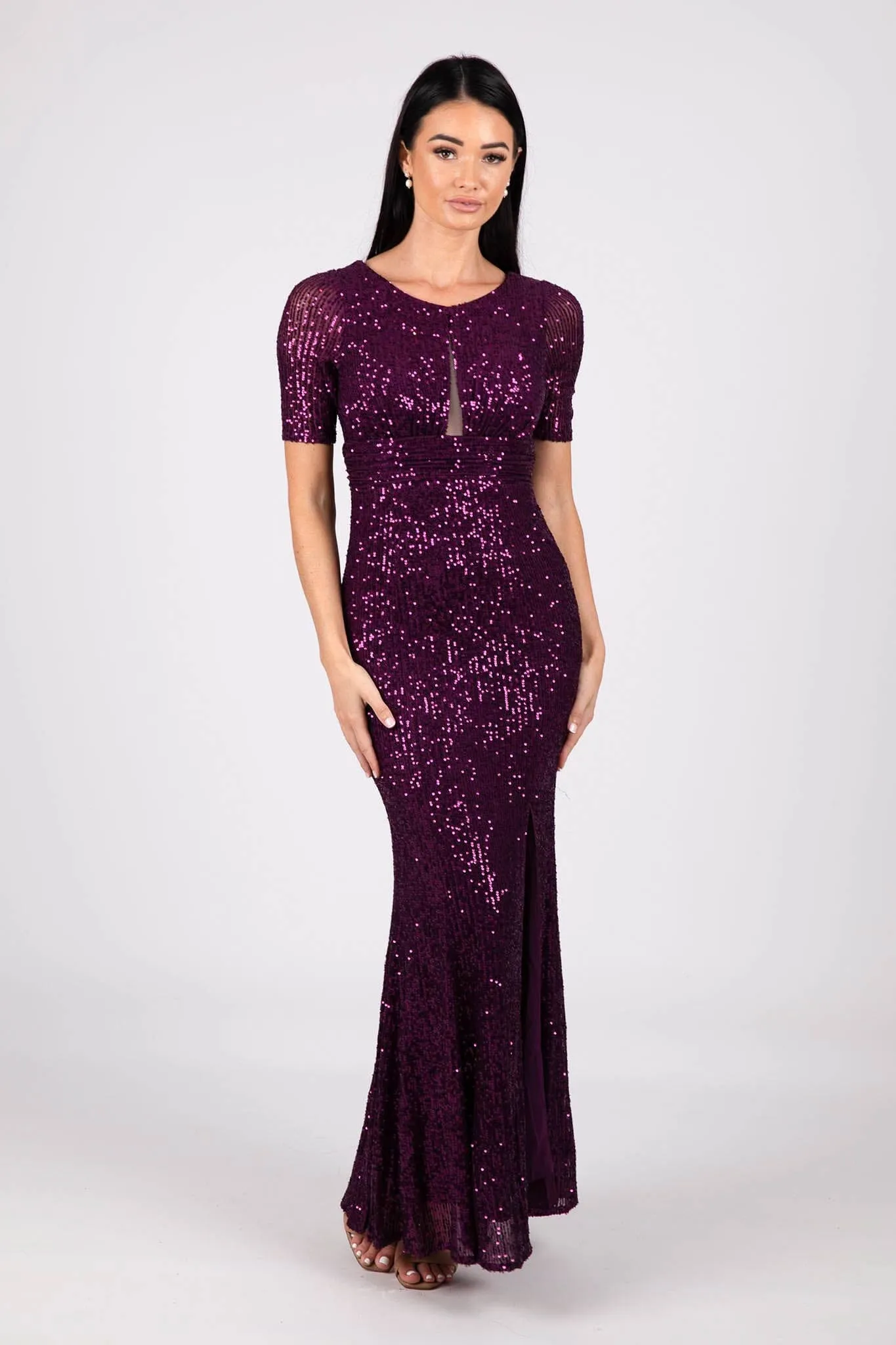 Linda Sequin Maxi Dress - Purple (S & L - Clearance Sale)