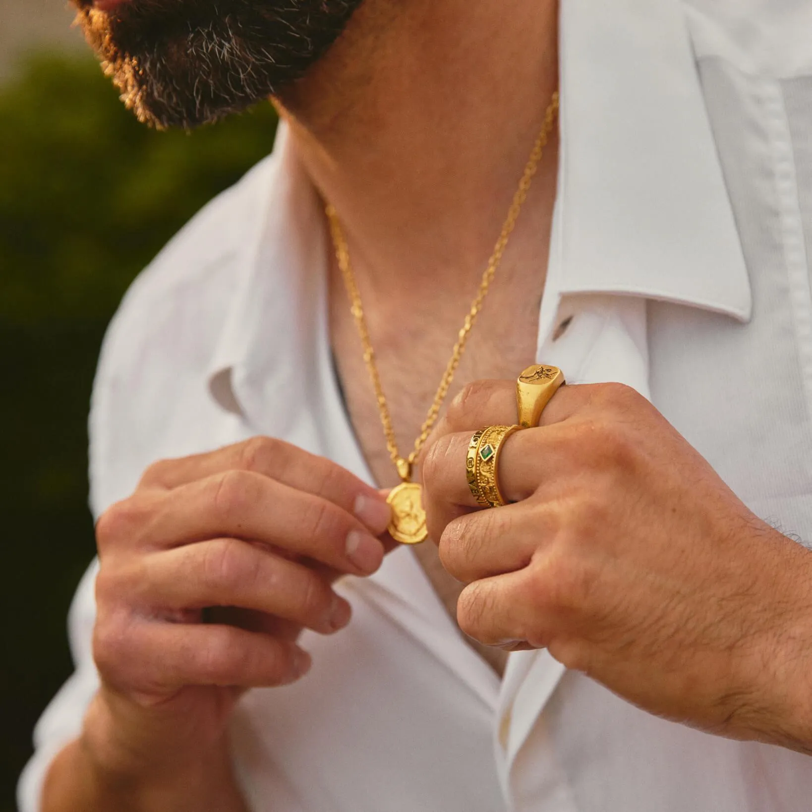 Lion Wax Seal Pendant - Gold