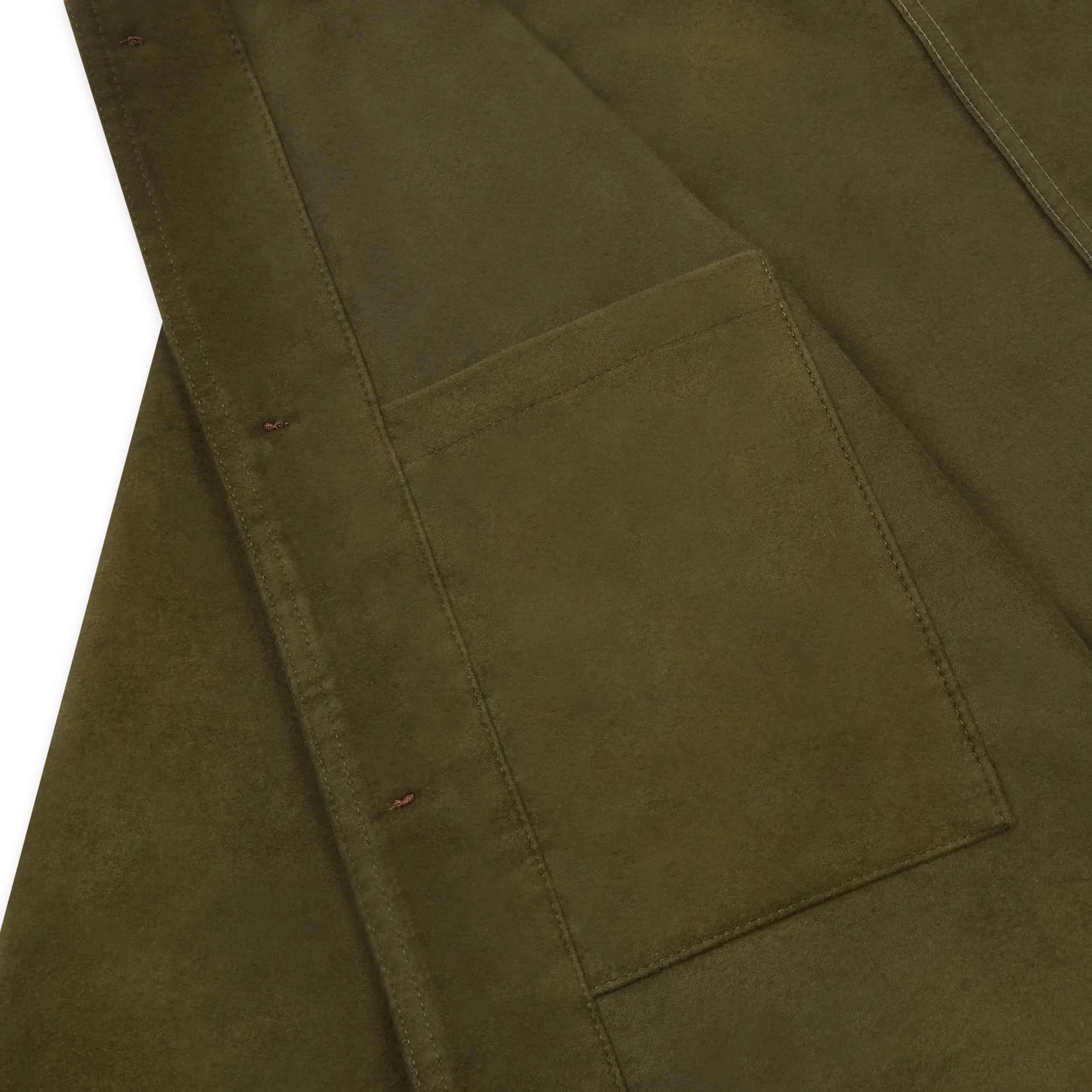 Luxury Heavyweight Moleskin Workwear Jacket - Moss