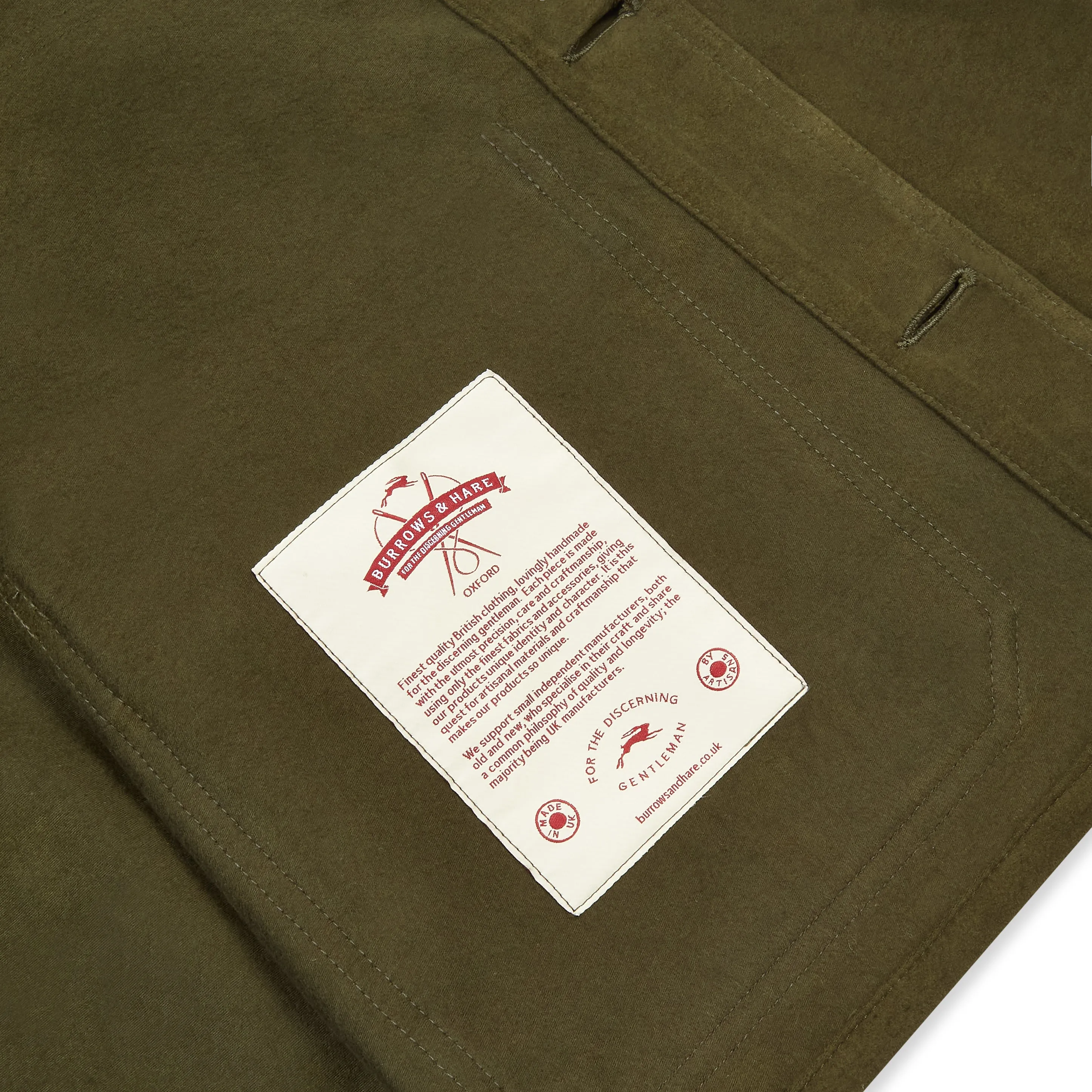 Luxury Heavyweight Moleskin Workwear Jacket - Moss