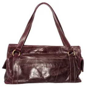 Marnie Bugs Lady w/ Makeup Handbag in Eggplant Leather